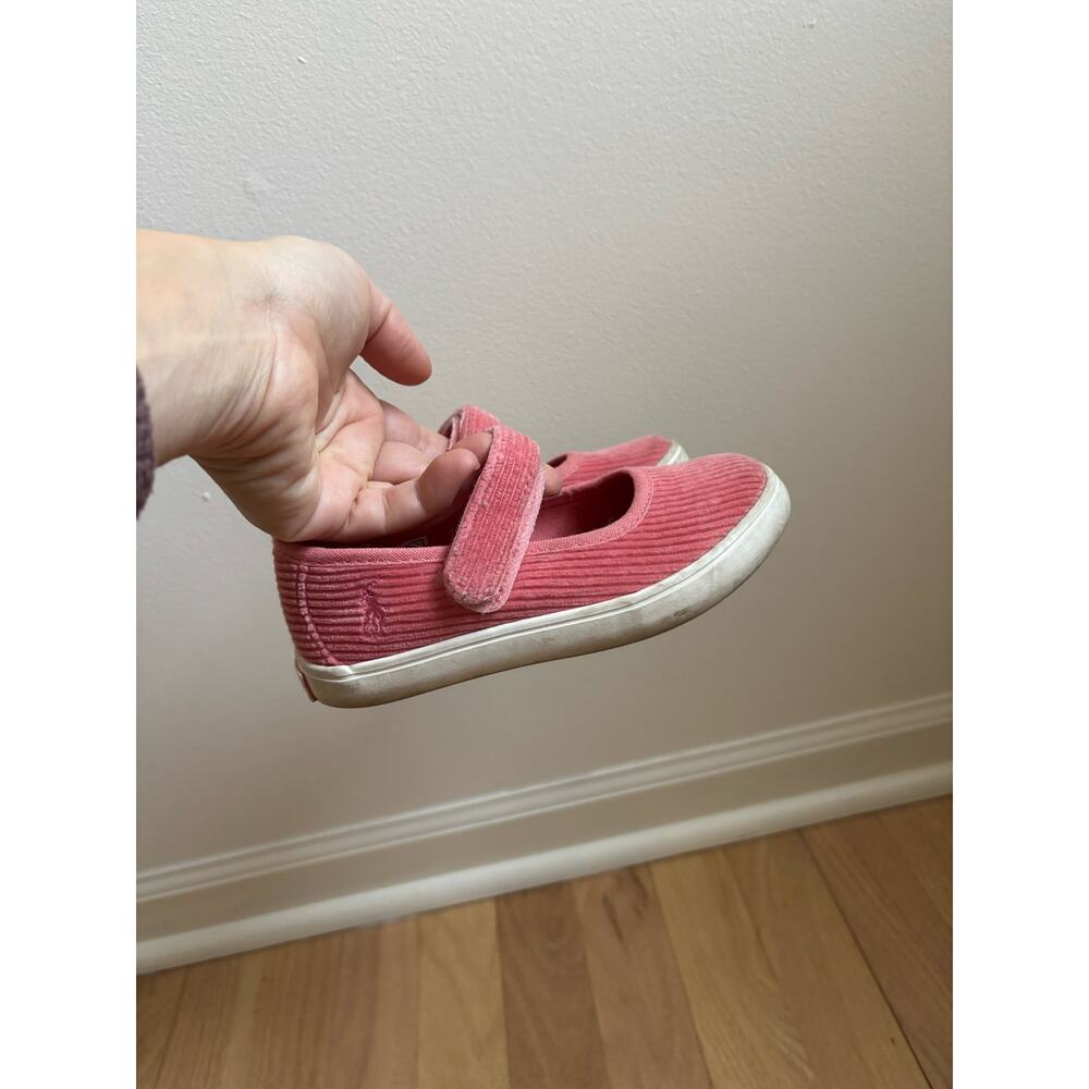 Polo Ralph Lauren Toddler Girls Pink Corduroy Mary Jane Shoes Size 8